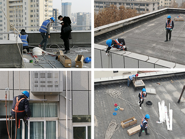 云南省昆明市消防局大楼亮化工程施工现场
