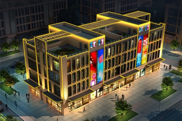 周口市万顺达广场亮化工程施工效果展示
