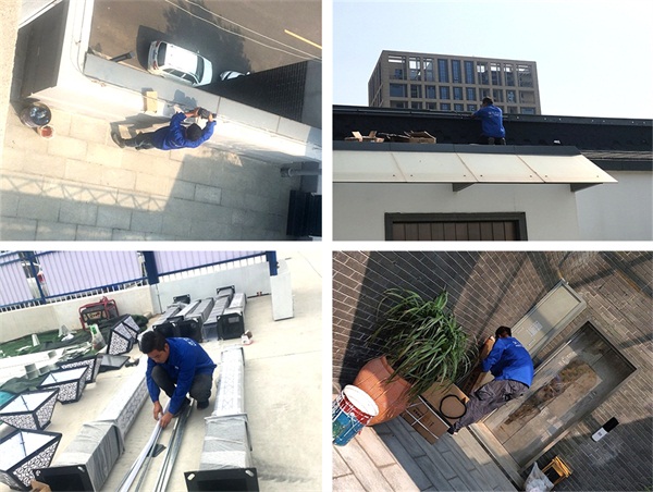 周口市别墅夜景亮化工程施工现场